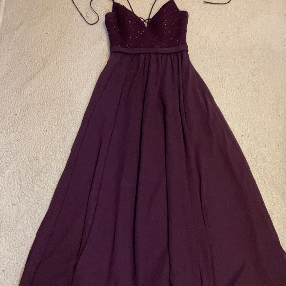 Mori Lee Madeline Gardner Bridesmaid #146 Dress Eggplant Prom - Picture 5 of 11